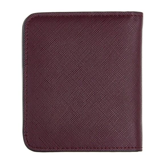 Wine Red Leather Compact Wallet - Picture 5 of 5